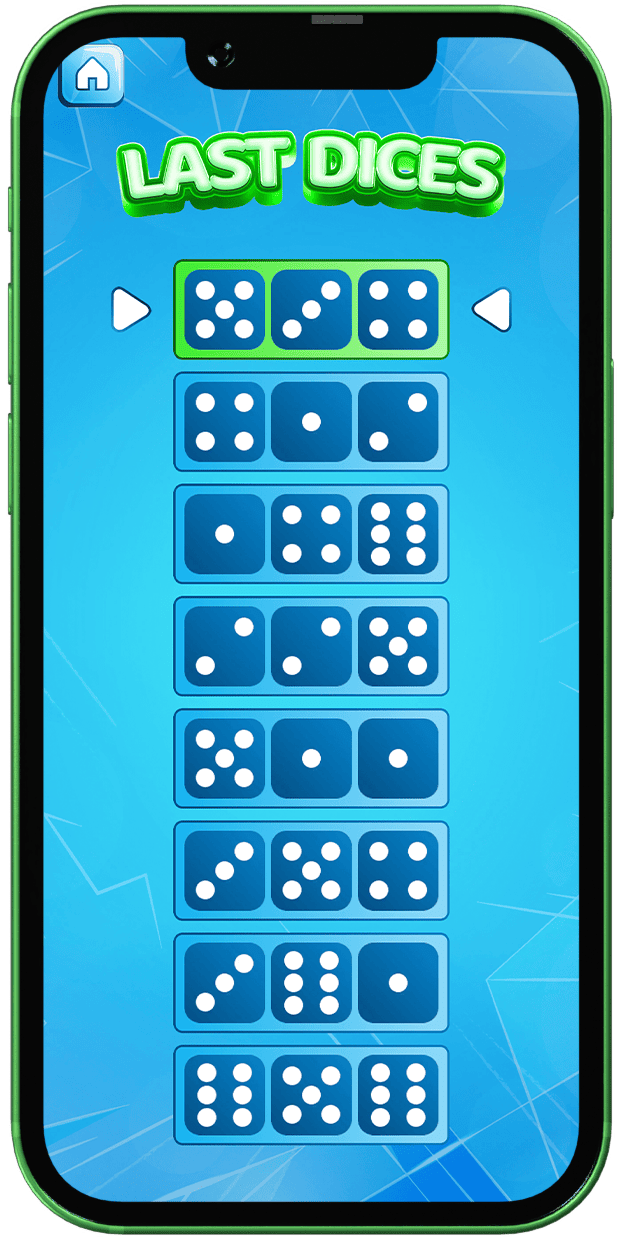 Game Screenshot - Dice History